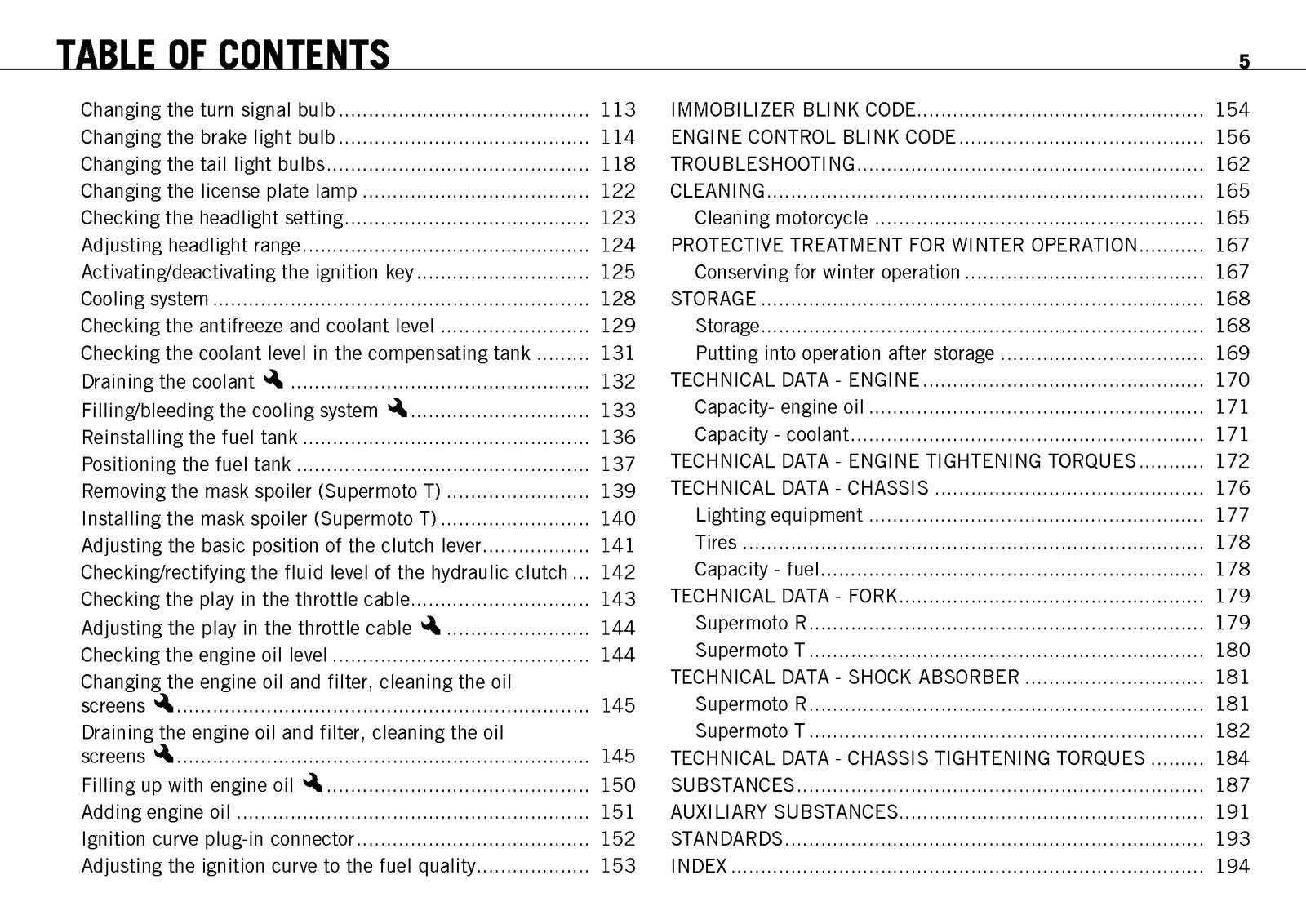KTM 990 Supermoto R T EU FR AUS UK Owners Manual 2010 - WIRE BOUND - COVERS