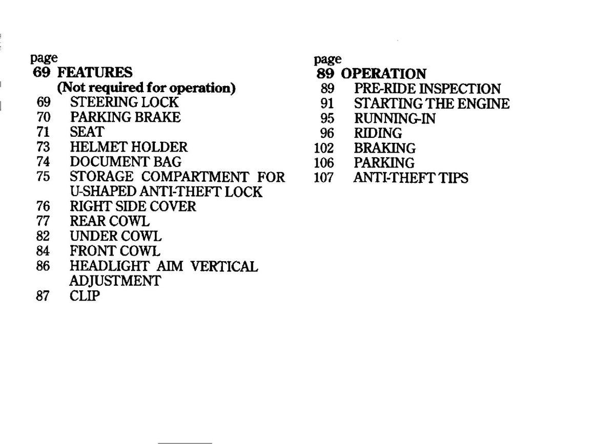 HONDA NSA700A DN-01 Service & Operators Manual BUNDLE - WIRE BOUND - COVERS