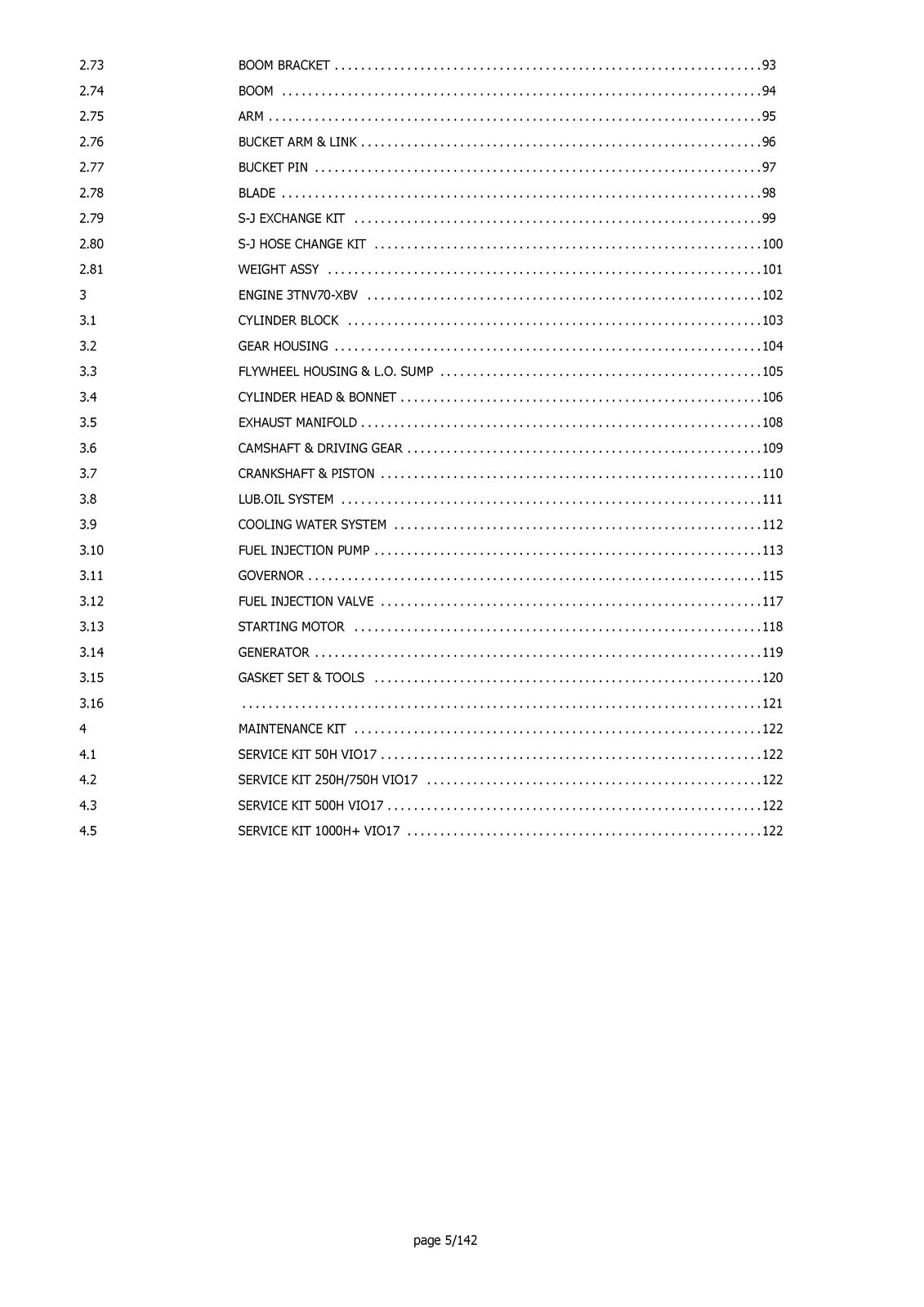 YANMAR ViO17U Mini Excavator Parts Catalog Manual - WIRE BOUND - TOUGH COVERS