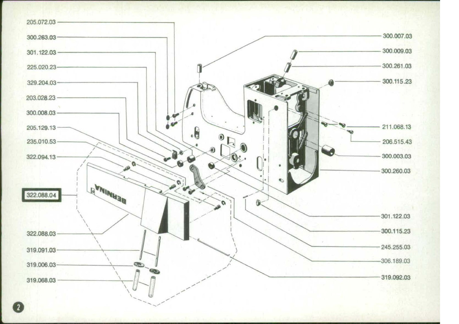 BERNINA 840 841 842 850 Sewing Machine Exploded Parts Manual - WIRE BOUND