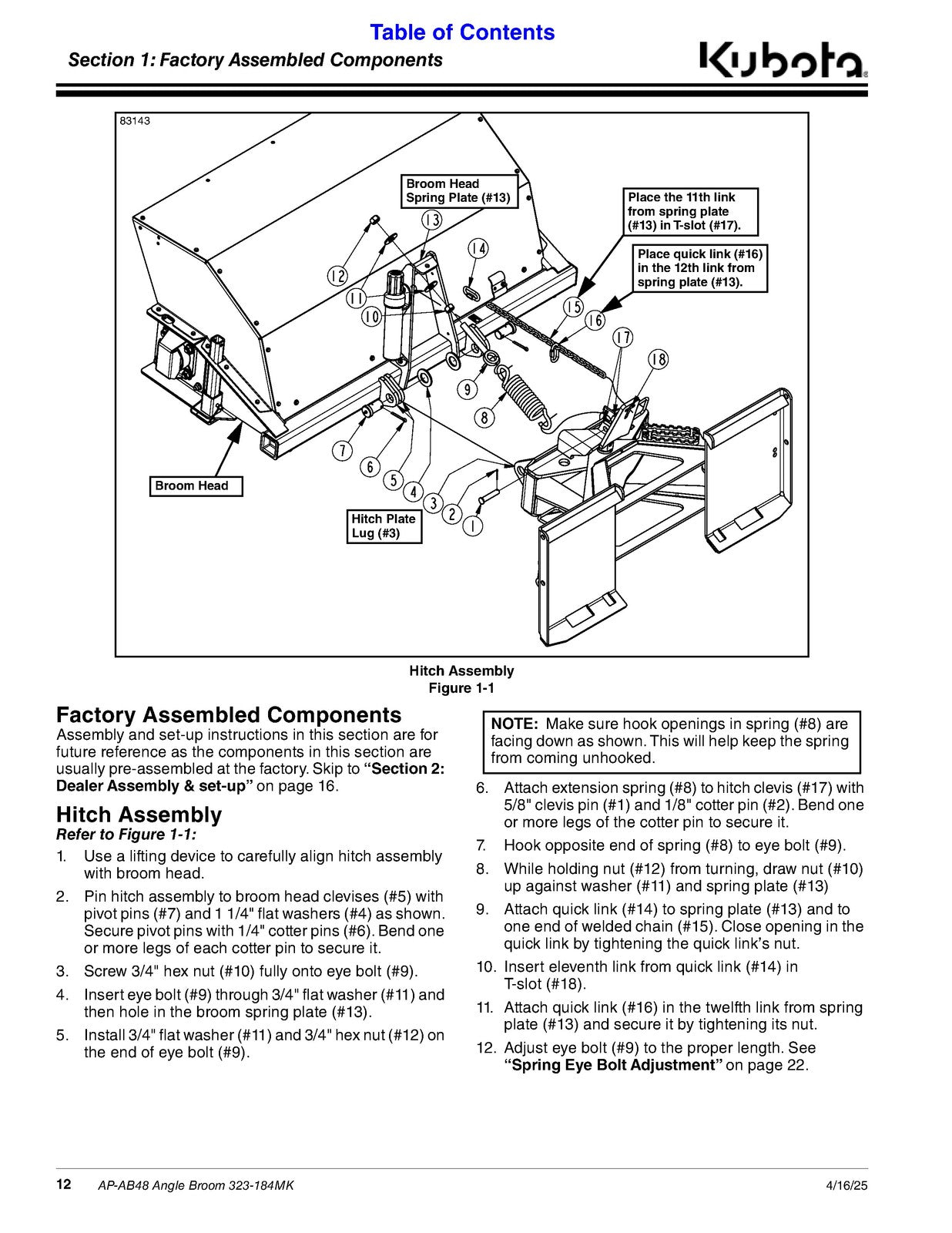 LAND PRIDE AB48 Angle Broom Operators Manual - STEEL WIRE BOUND - TOUGH COVERS