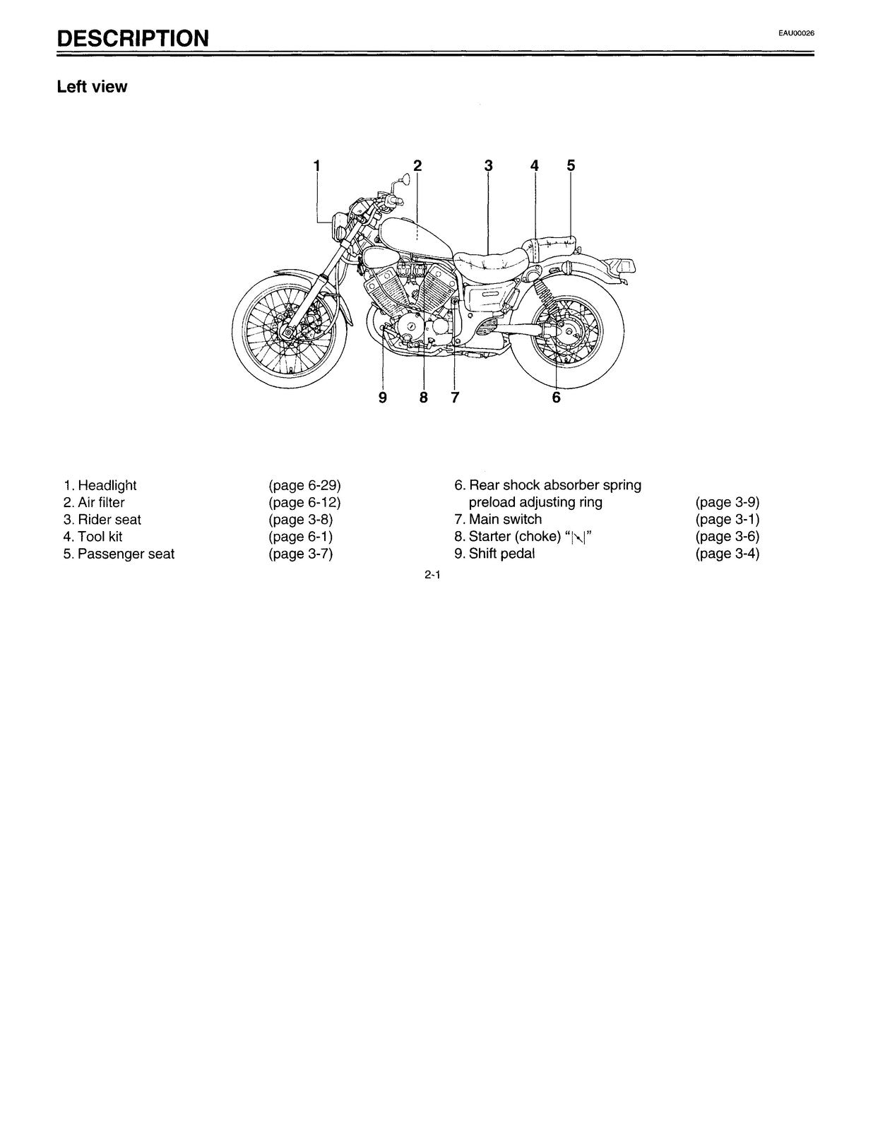 YAMAHA Virago XV535 Owners Manual - STEEL WIRE BOUND - PROTECTIVE COVERS