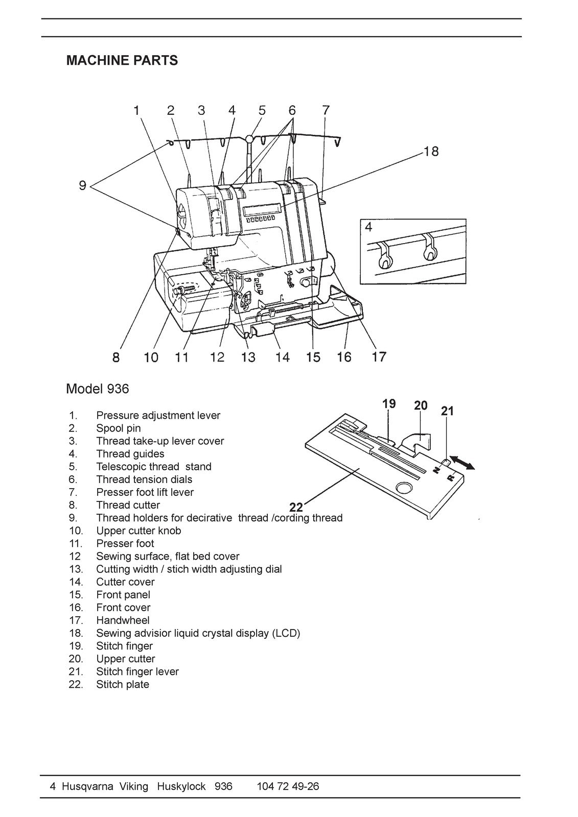 HUSQVARNA VIKING Huskylock 936 Service Manual 2005 - WIRE BOUND - TOUGH COVERS