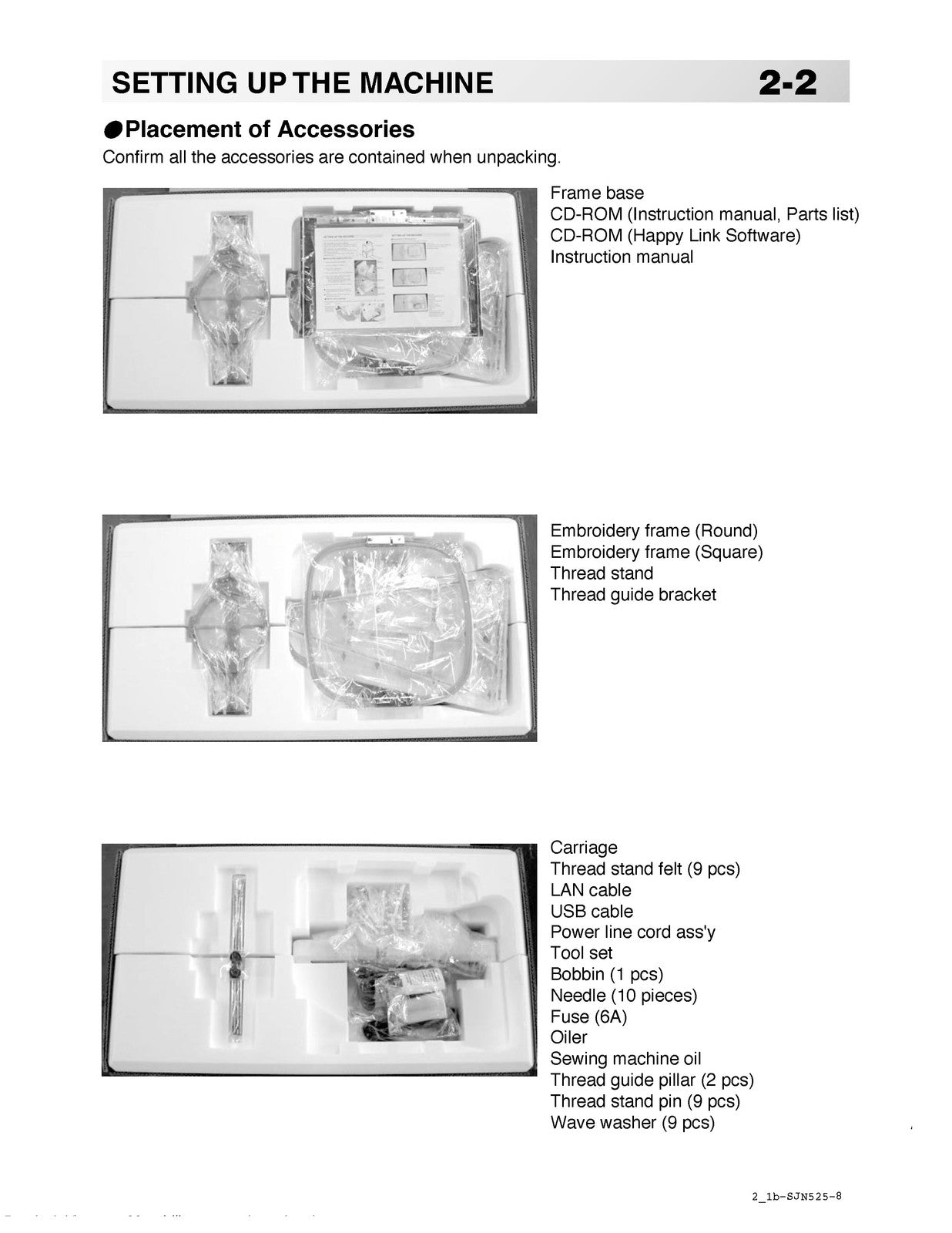 HAPPY JAPAN HCH-701 Embroidery Machine Manual w Quick Ref Foldout BOUND & COVERS