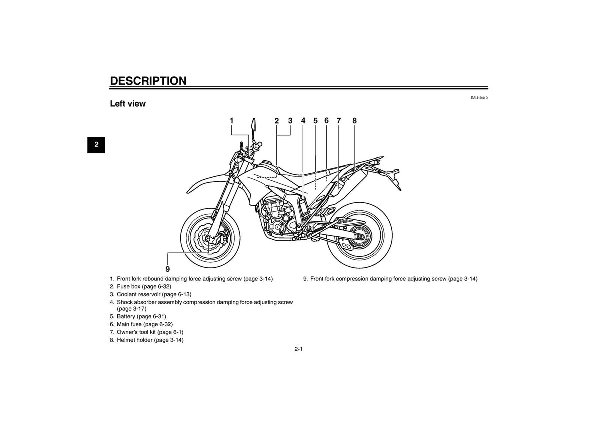 YAMAHA WR250X Motorcycle Owners Manual 2010 - STEEL WIRE BOUND - TOUGH COVERS