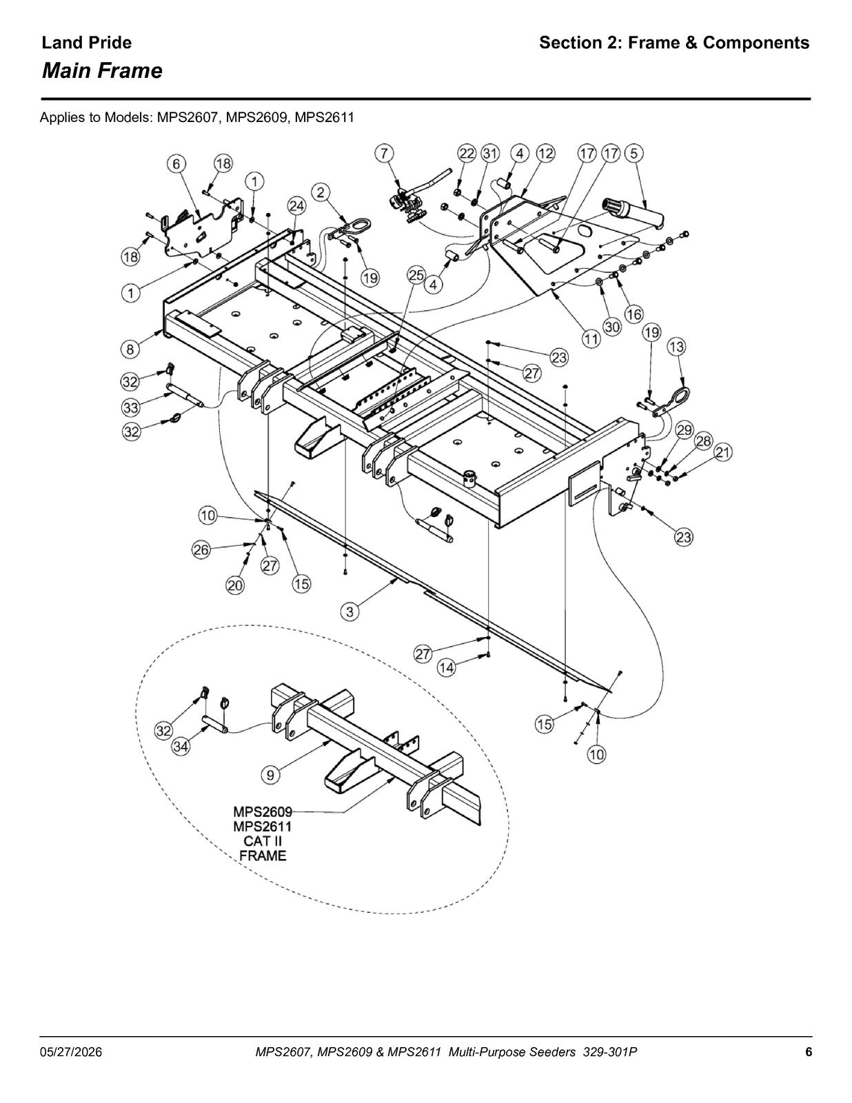 LAND PRIDE MPS26 Series Multi-purpose Seeder Parts Manual 2026 - WIRE BOUND