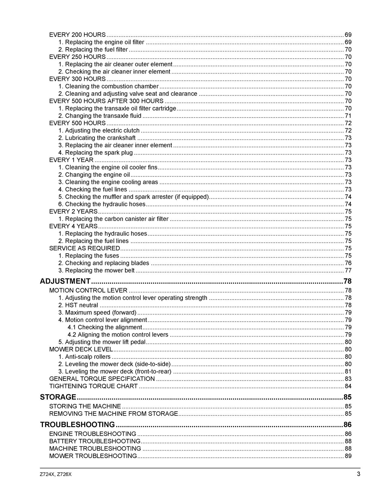 KUBOTA Z724X Z726X Zero Turn Operators Manual - BOUND - COVERS - XL FOLDOUTS