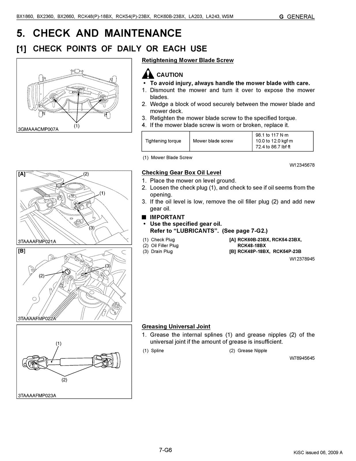 KUBOTA RCK48 RCK54 RCK60 Mower Workshop Manual - STEEL WIRE BOUND - TOUGH COVERS
