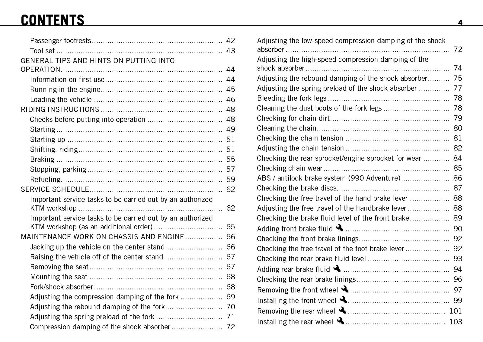 KTM 990 Adventure 990 Adventure R Owners Manual 2009 - WIRE BOUND - TOUGH COVERS
