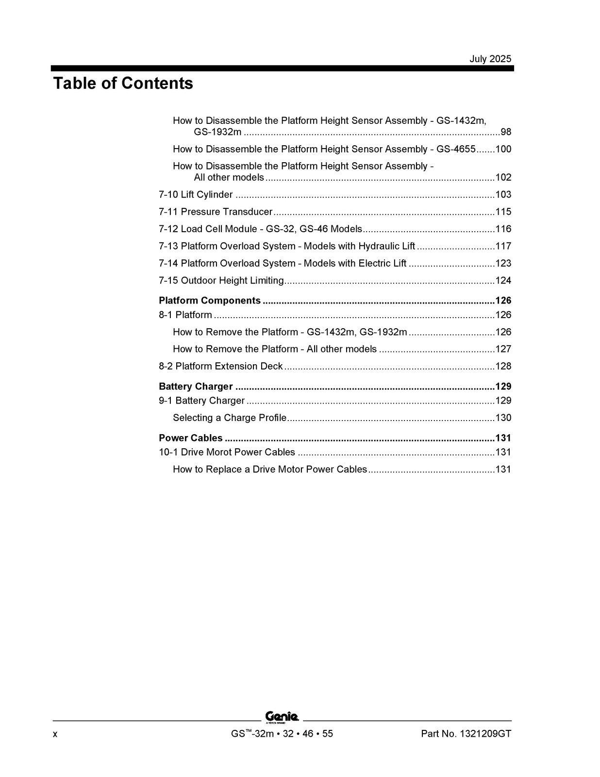GENIE GS-1432m 1932m 1932 2632 3232 2646 3246 4046 4655 Service Manual, FOLDOUTS