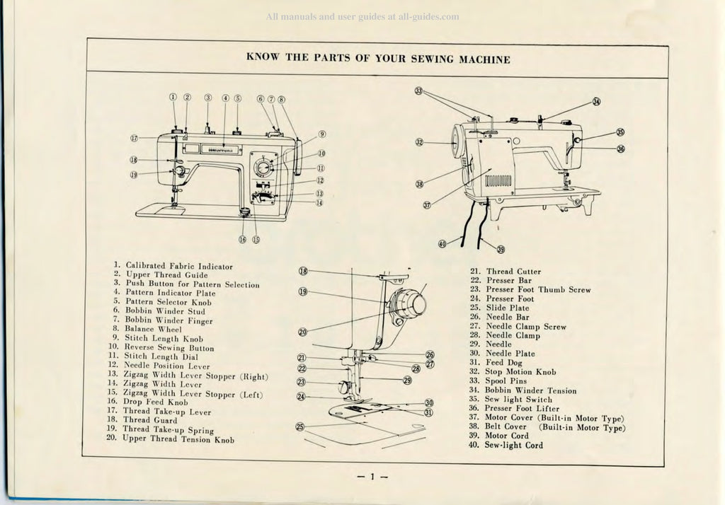BROTHER 181 Sewing Machine Instruction Manual - STEEL WIRE BOUND - TOUGH COVERS