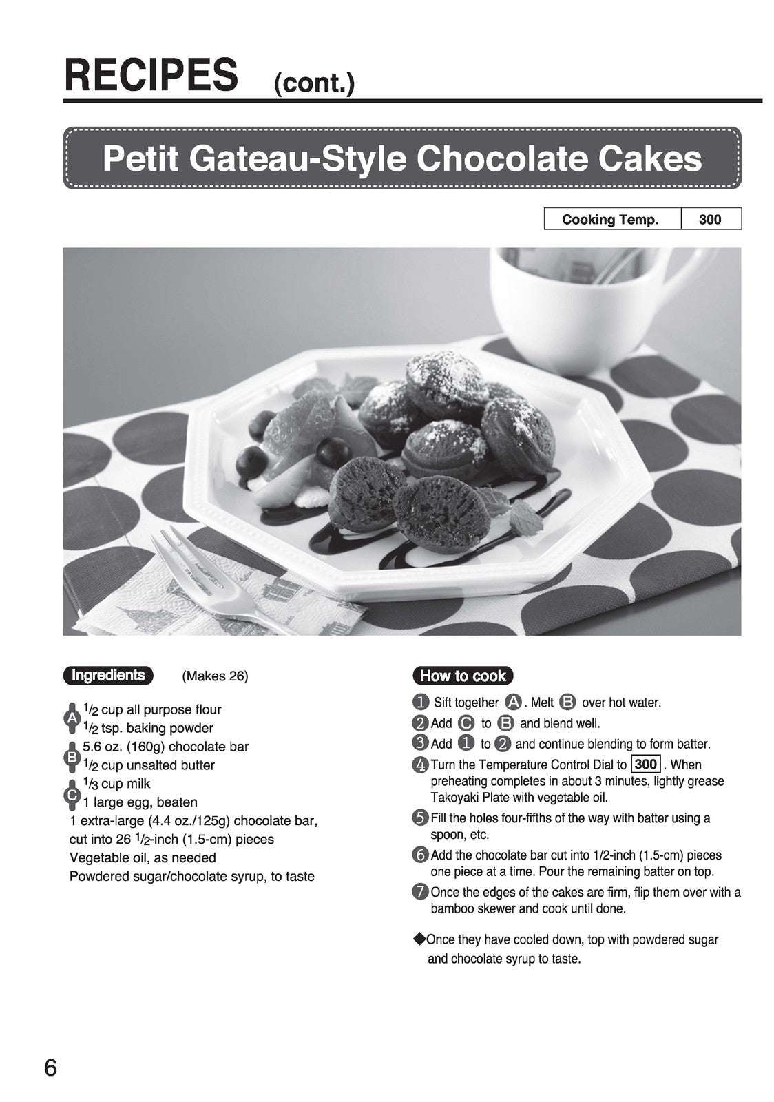 ZOJIRUSHI EA-YBC01 Takoyaki Plate EA-BDC10 Operating Instructions Manual - BOUND