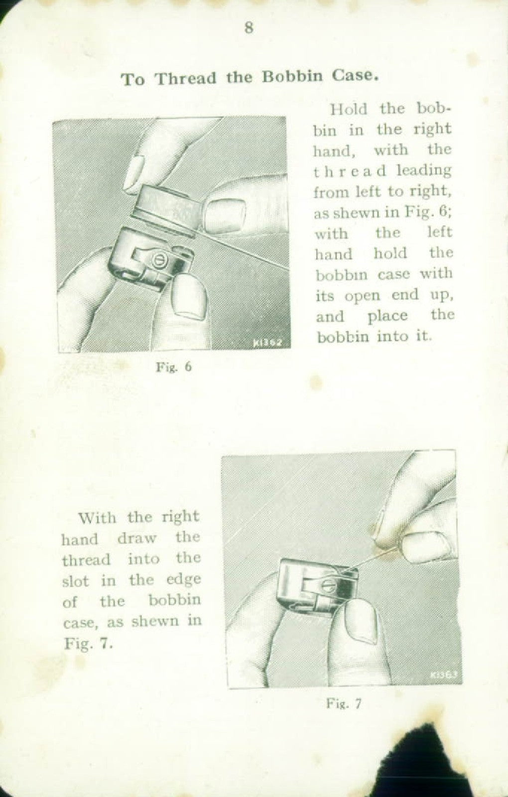SINGER 15 Central Bobbin Instructions Manual - STEEL WIRE BOUND - TOUGH COVERS