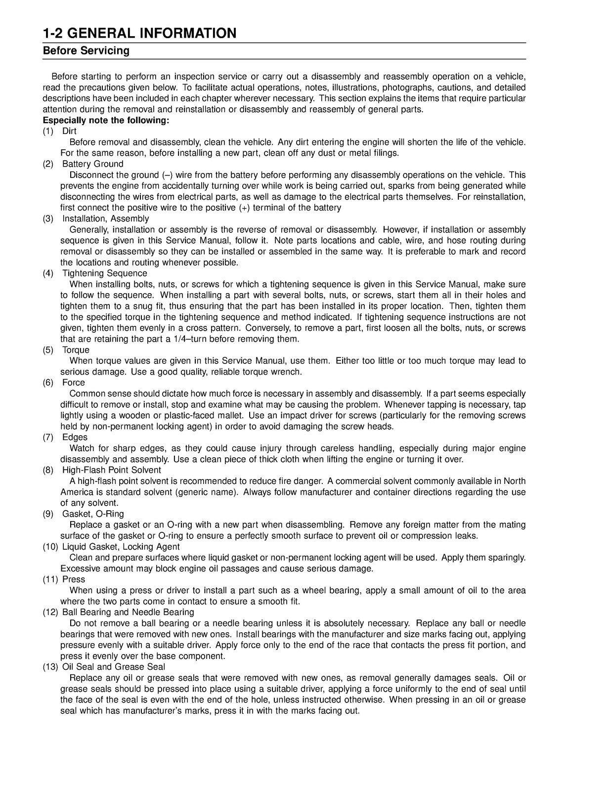 KAWASAKI Prairie 360 KVF 360 All Terrain Vehicle Service Manual 2002 - BOUND
