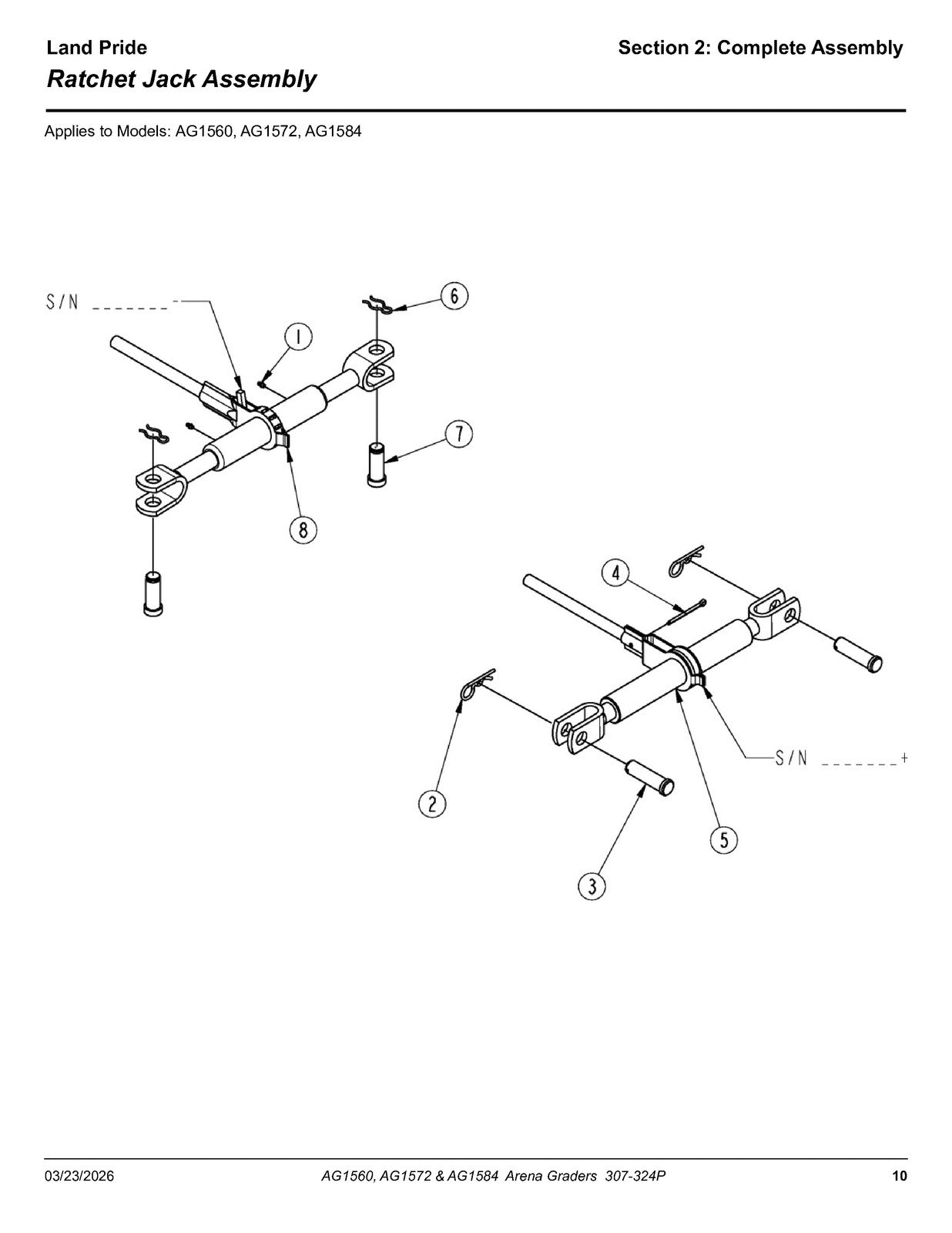 LAND PRIDE AG15 Series Arena Graders Parts Manual 2026 - WIRE BOUND - COVERS