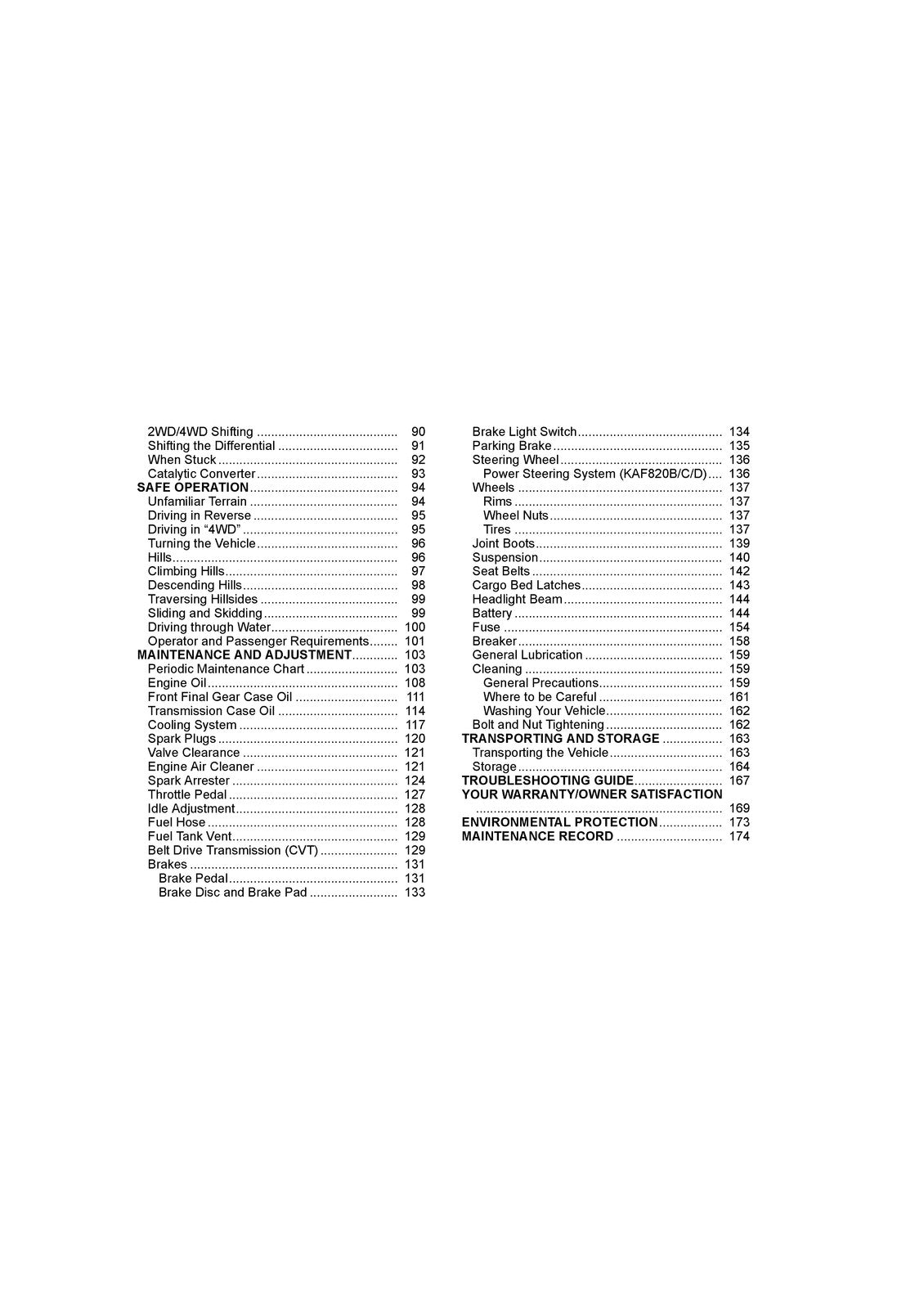 KAWASAKI Mule Pro-FXT EPS Camo Utility Vehicle Owners Manual 2017 - WIRE BOUND