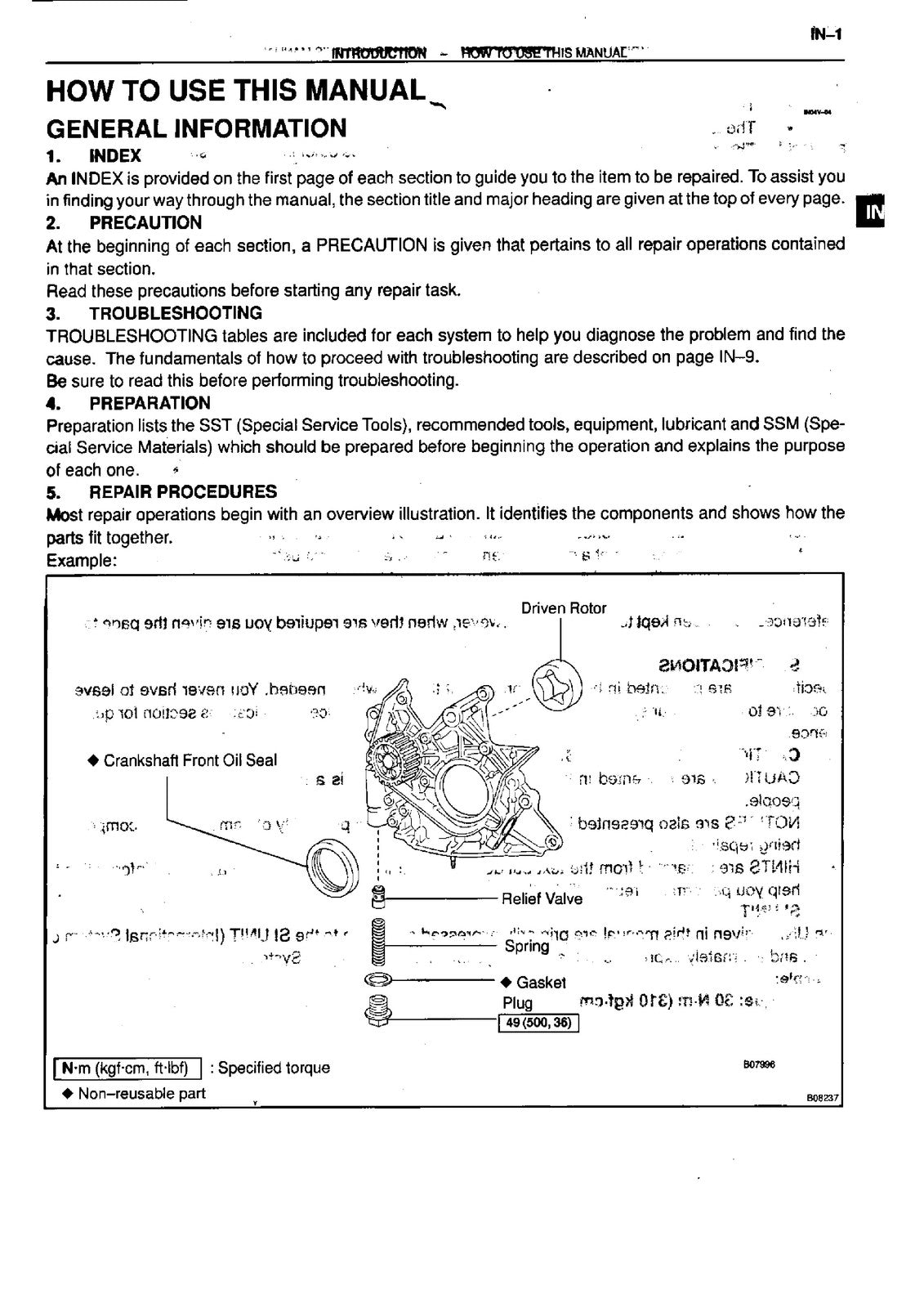 TOYOTA 1KZ-TE Engine Repair Manual 1999 - STEEL WIRE BOUND - PROTECTIVE COVERS