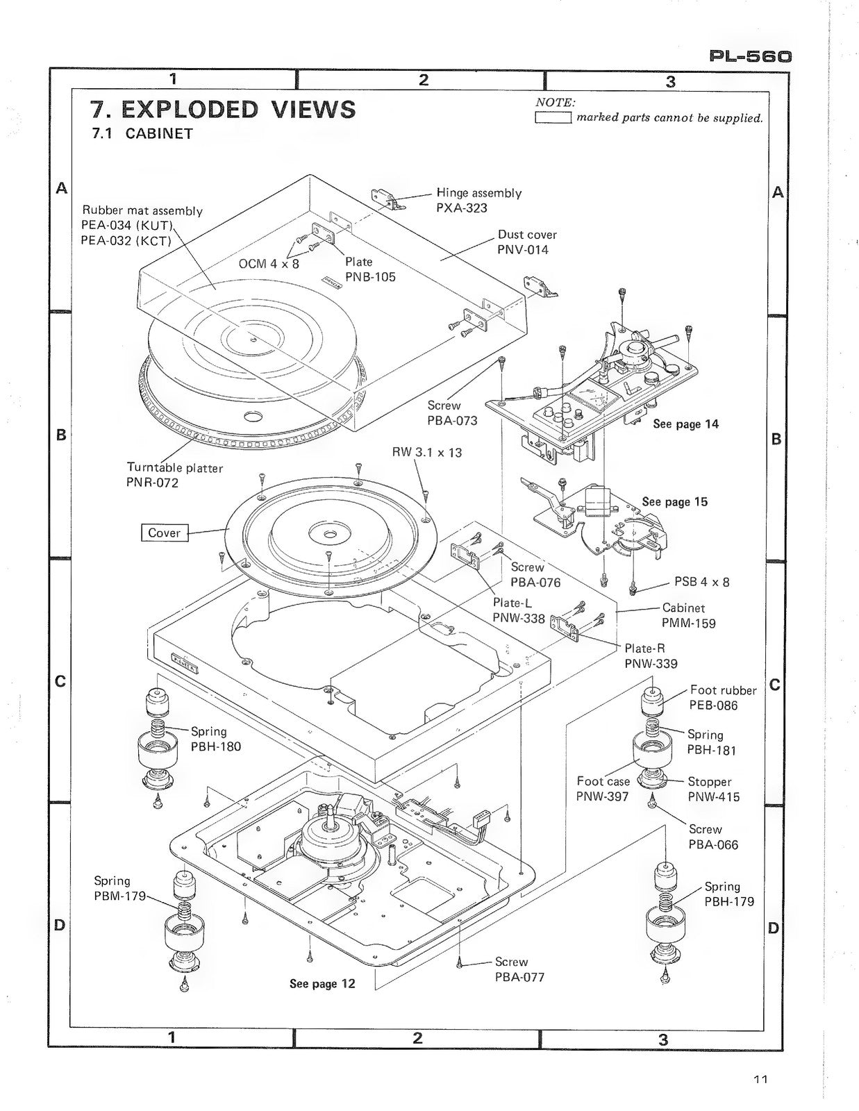 PIONEER PL-560 Turntable Service Manual - BOUND - COVERS - XL FOLDOUT PAGES