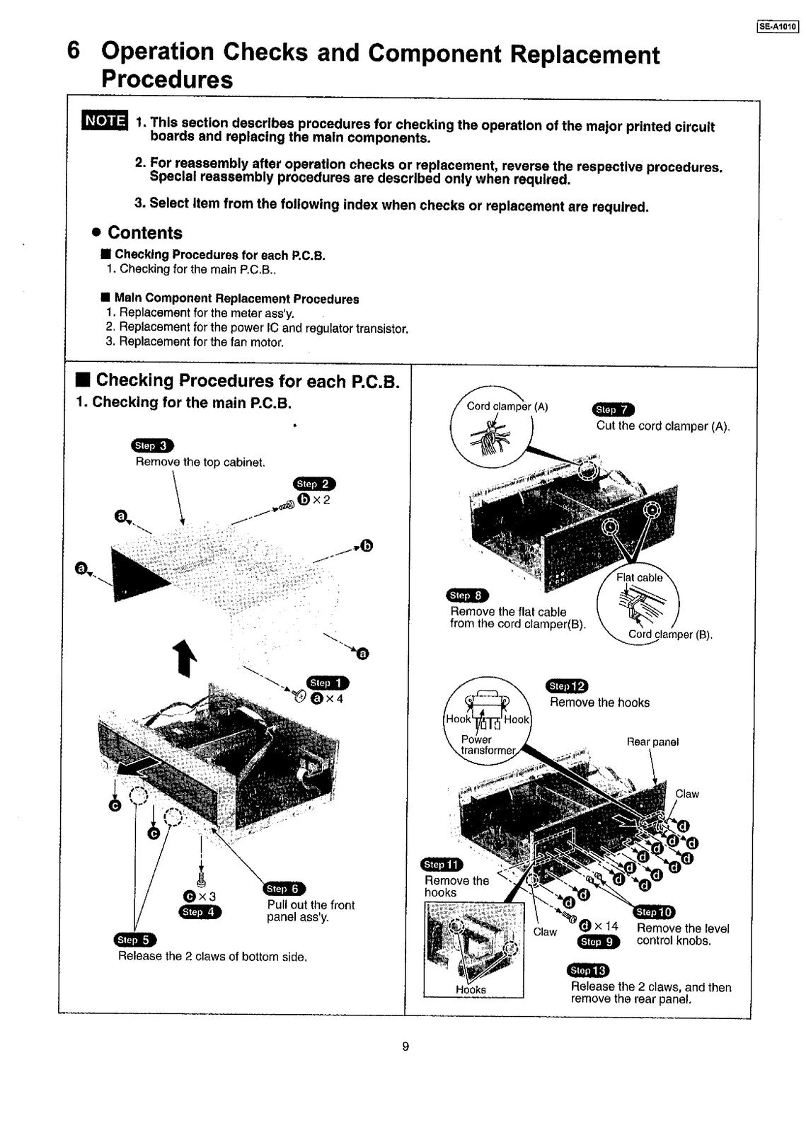 TECHNICS SE-A1010 Stereo Power Amplifier Service Manual 1999 - WIRE BOUND