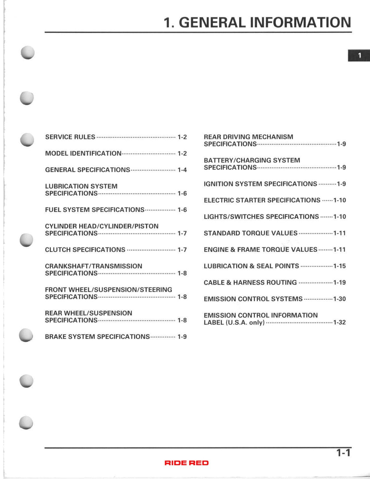 HONDA Recon 250 TRX250TE TRX250TM ATV Service Manual 2005-2011, FOLDOUTS