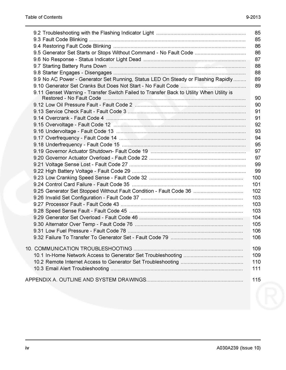ONAN GSBB GSBC Standby Generator Service Manual 2013 - BOUND - COVERS - FOLDOUTS