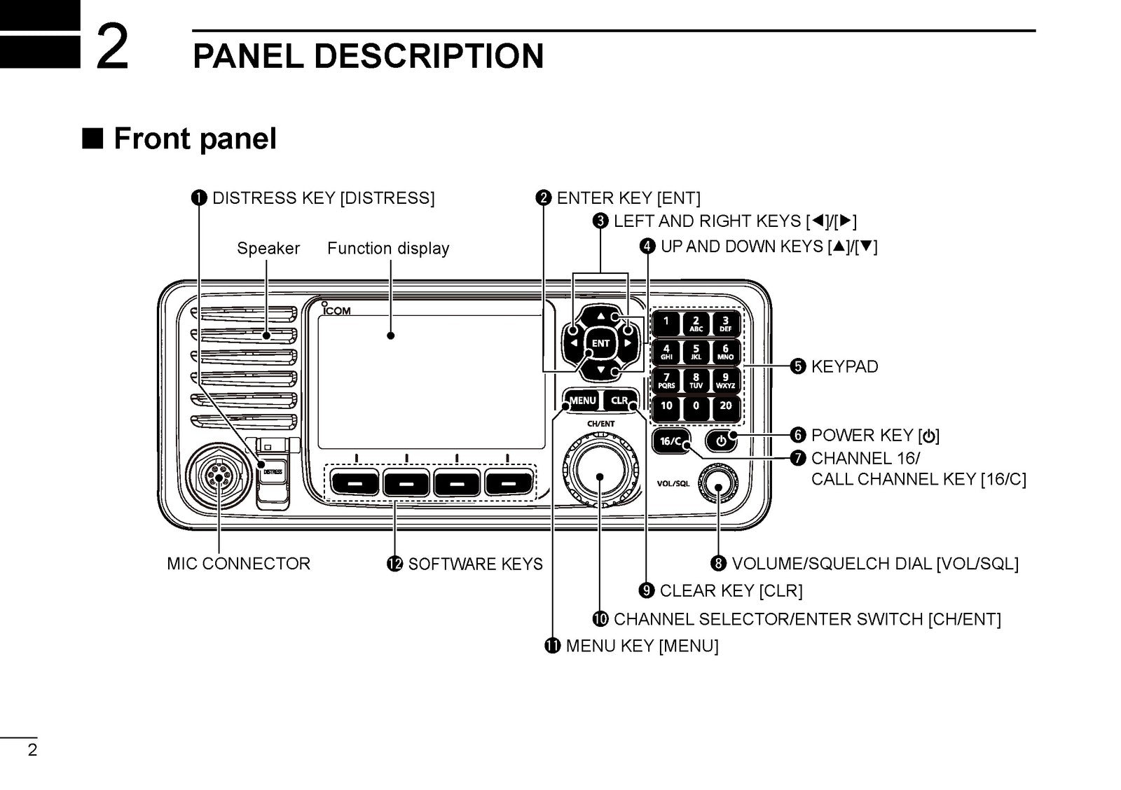 ICOM IC-M605 VHF Marine Transceiver Instruction Manual - WIRE BOUND - COVERS