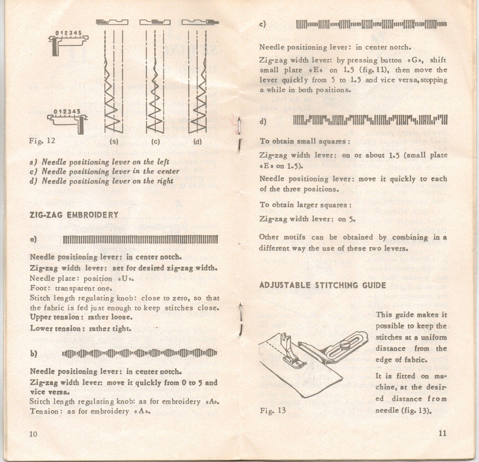 NECCHI 512 Sewing Machine Instruction Manual - STEEL WIRE BOUND - TOUGH COVERS