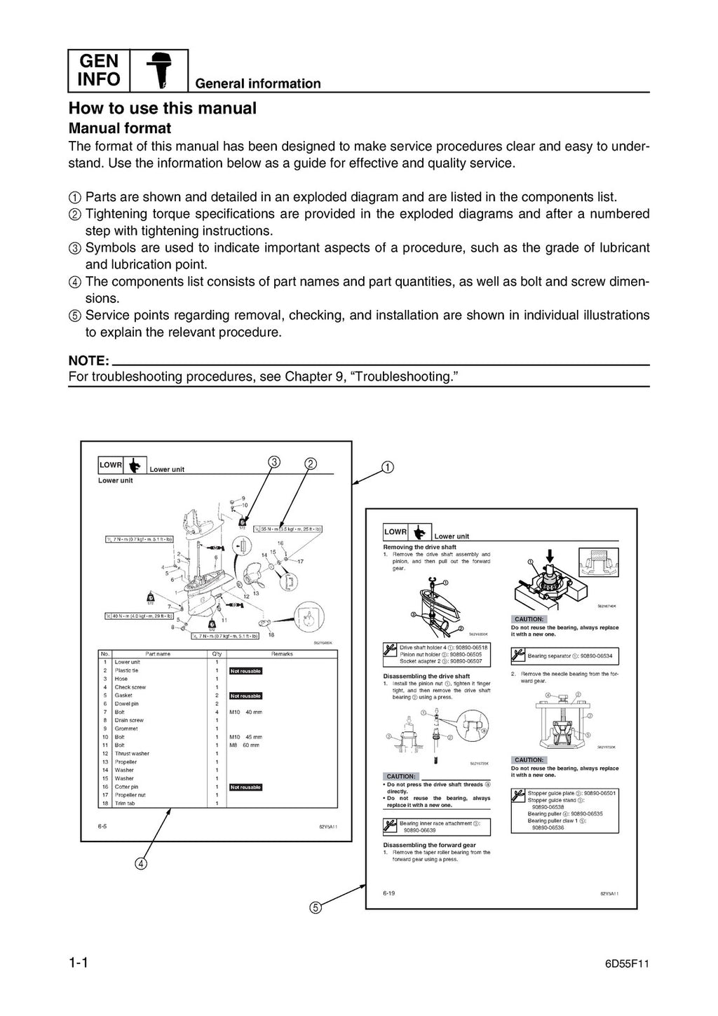 YAMAHA F25C ENGLISH SERVICE MANUAL - STEEL WIRE BOUND - PROTECTIVE COVERS