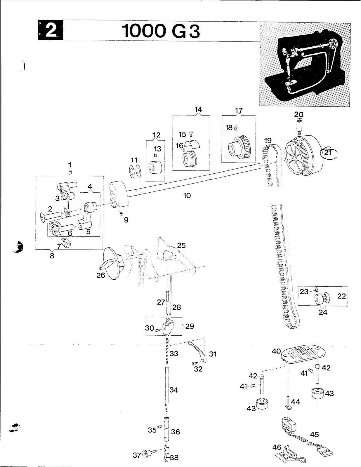 SINGER Futura 1000 Sewing Machine Parts List Manual - WIRE BOUND - COVERS