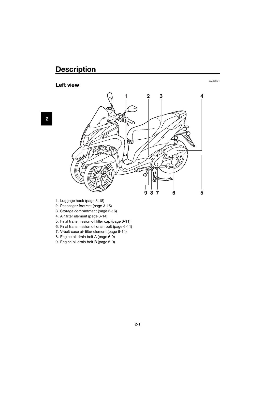 YAMAHA Tricity 125 MWS125-C MWS125-A Owners Manual 2017 - WIRE BOUND - COVERS