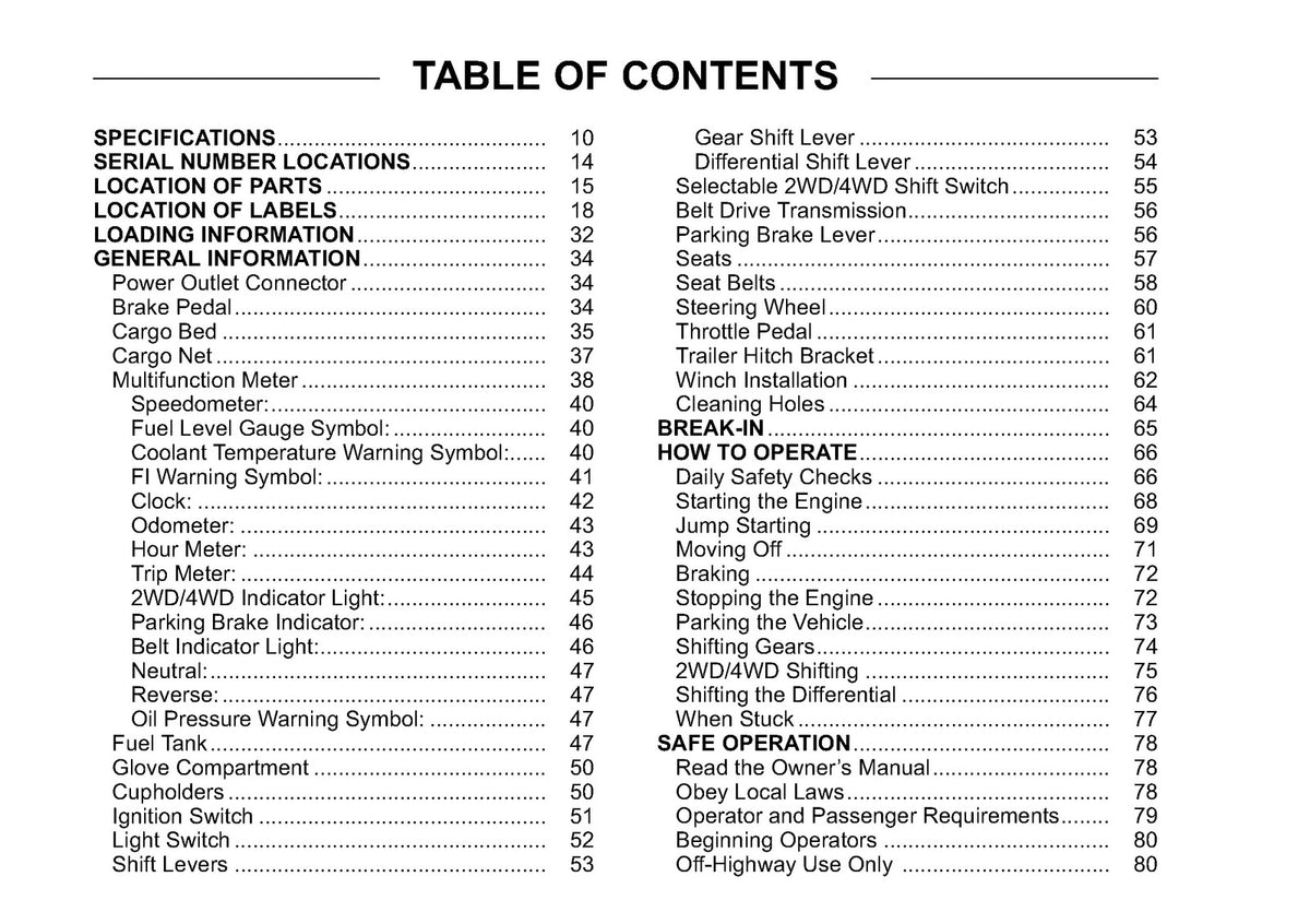 KAWASAKI Teryx 750 FI 4x4 LE Owners Manual 2009 - WIRE BOUND - TOUGH COVERS