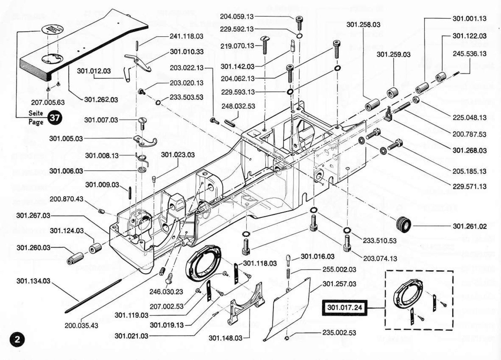 BERNINA 930 Record Sewing Machine Illustrated Parts List Manual, FOLDOUTS