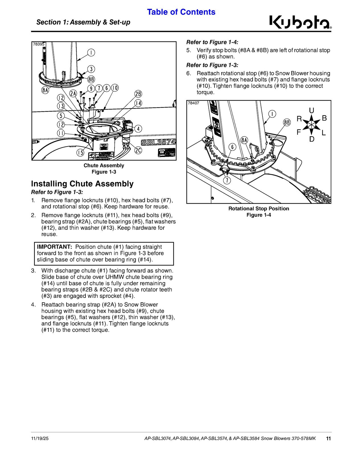 LAND PRIDE SBL30 SBL35 Series Snow Blowers Operators Manual - WIRE BOUND