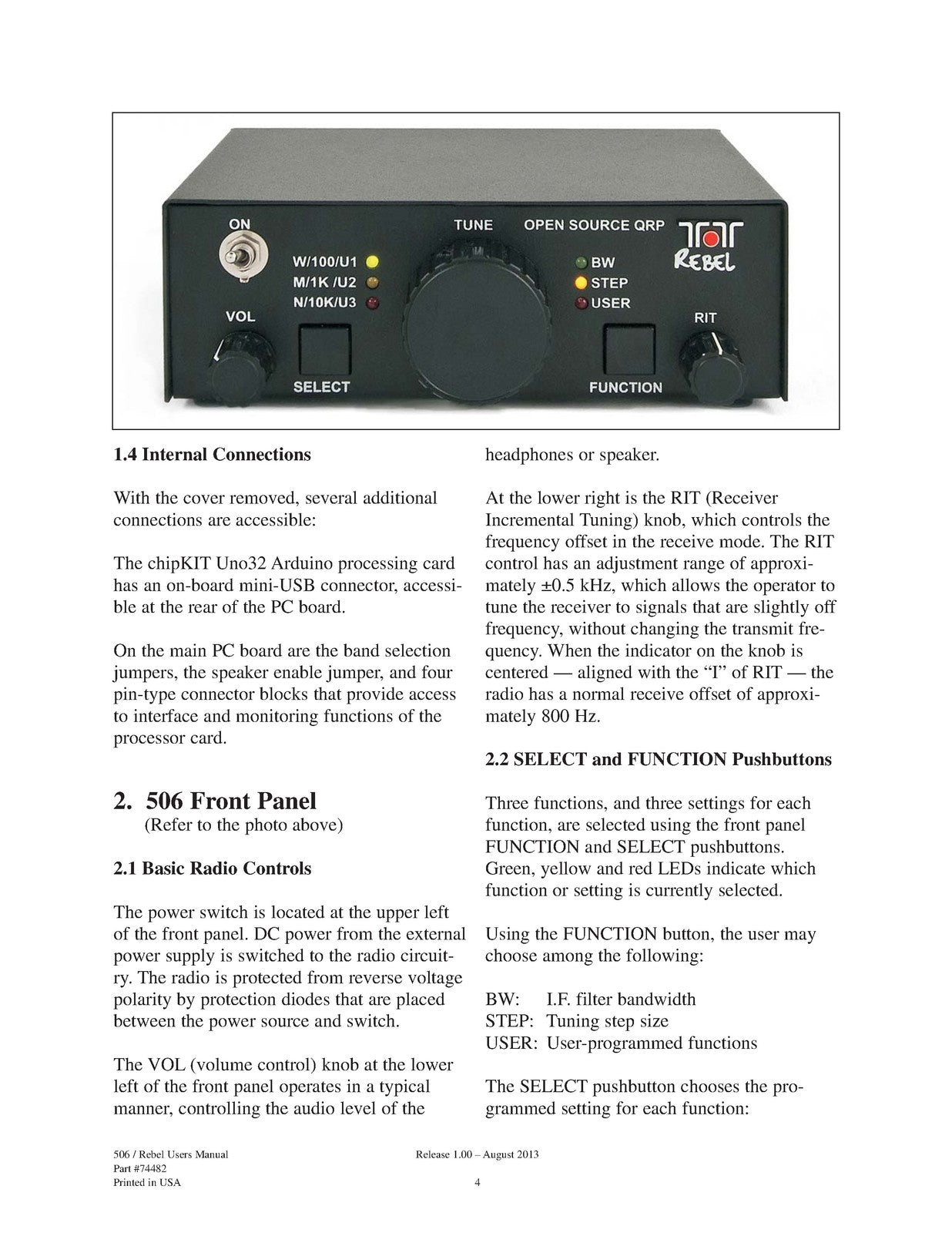 TEN TEC Rebel Model 506 User Manual - BOUND - COVERS - XL FOLDOUT PAGES