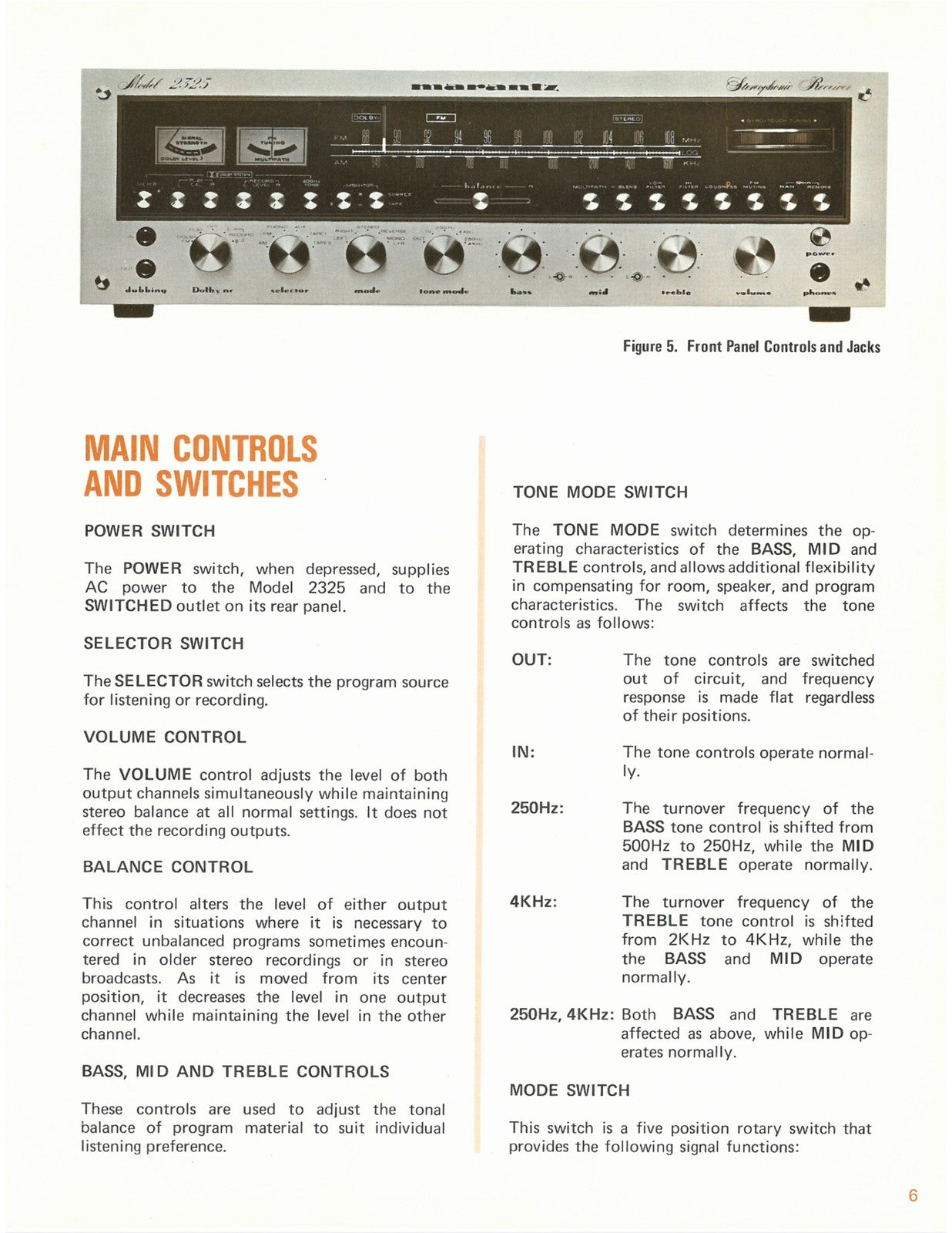 MARANTZ 2325 Receiver Instruction Manual COLOR - BOUND - COVERS - XL FOLDOUTS!