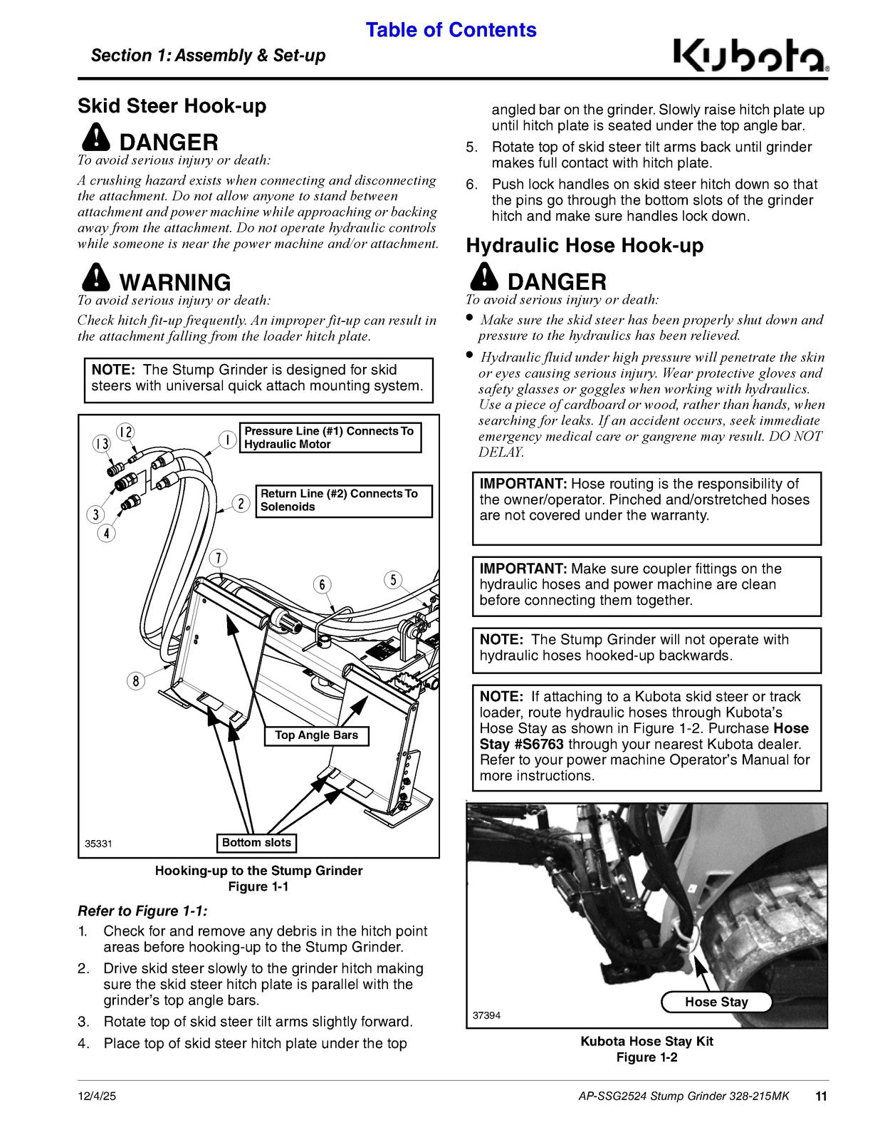 LAND PRIDE SSG25 Series Stump Grinders Operators Manual - WIRE BOUND - COVERS