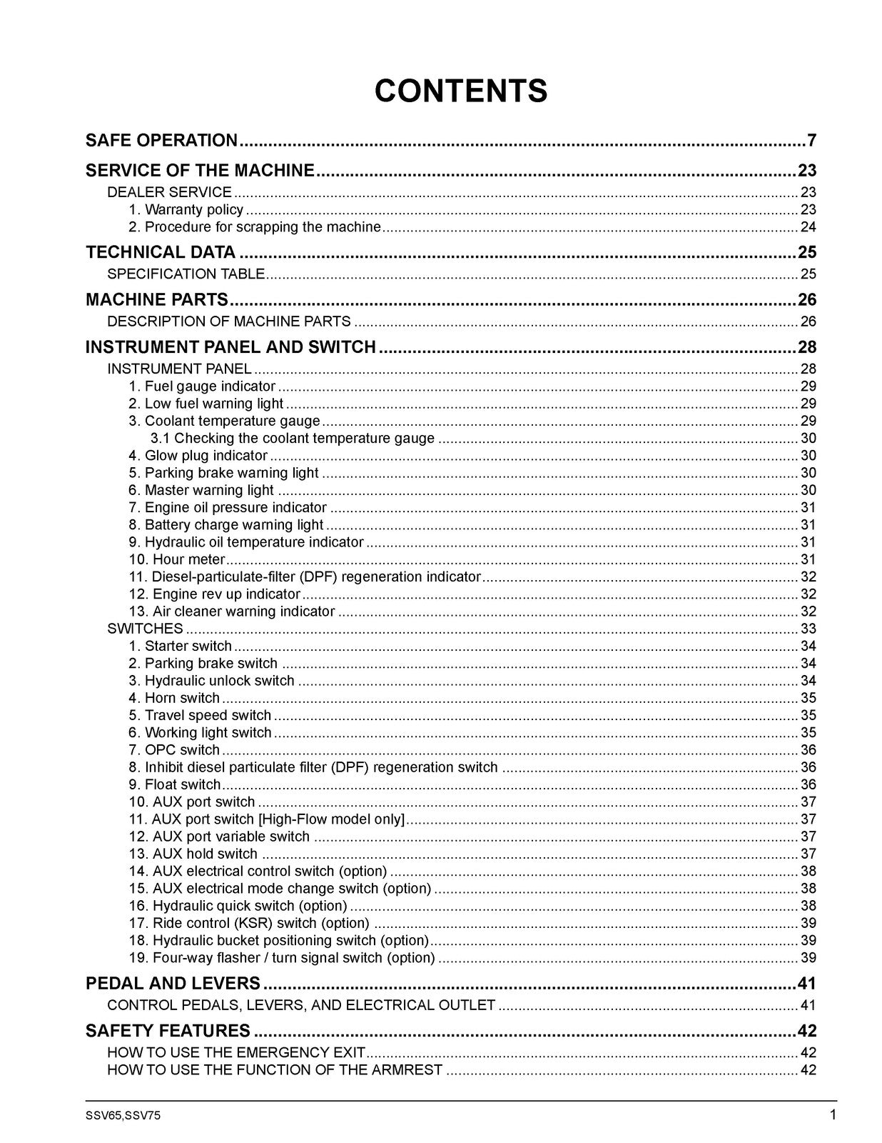KUBOTA SSV65 SSV75 Skid Steer Loader Operators Manual, BOUND, COVERS, FOLDOUTS