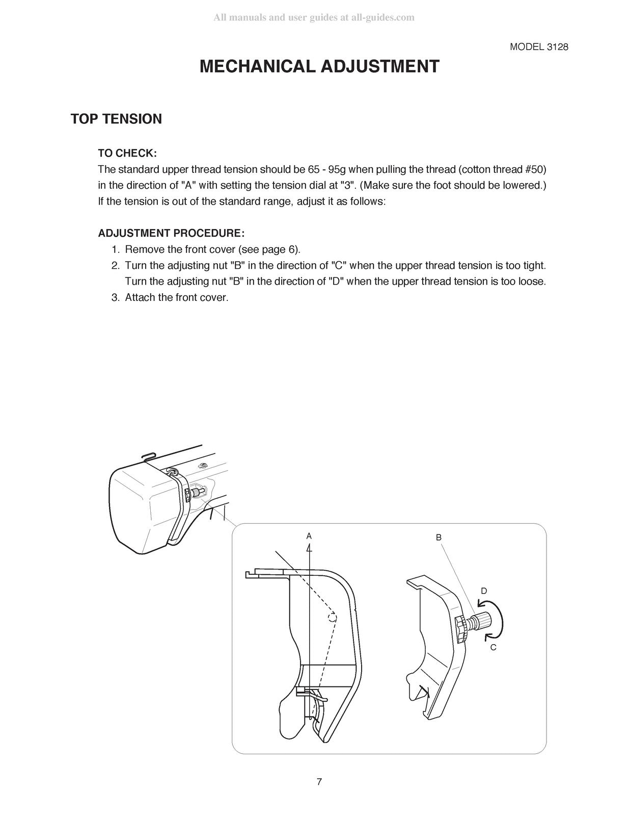 JANOME 3128 Sewing Machine Service Manual - STEEL WIRE BOUND - PROTECTIVE COVERS