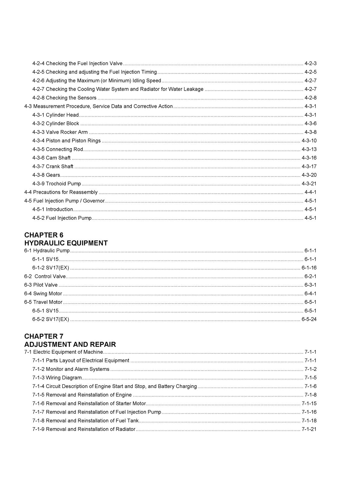 YANMAR SV15 SV17EX Excavator Service Manual - BOUND - COVERS - XL FOLDOUTS