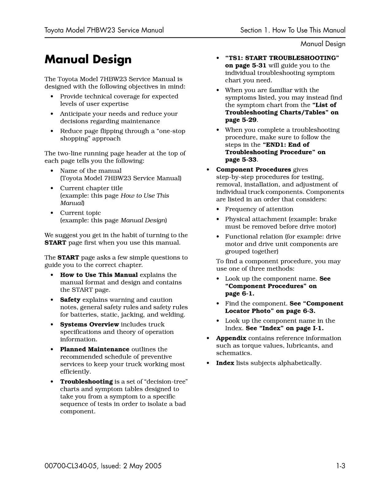 TOYOTA 7HBW23 Powered Pallet Walkie Service Manual 2005 SN 24501 Up - WIRE BOUND
