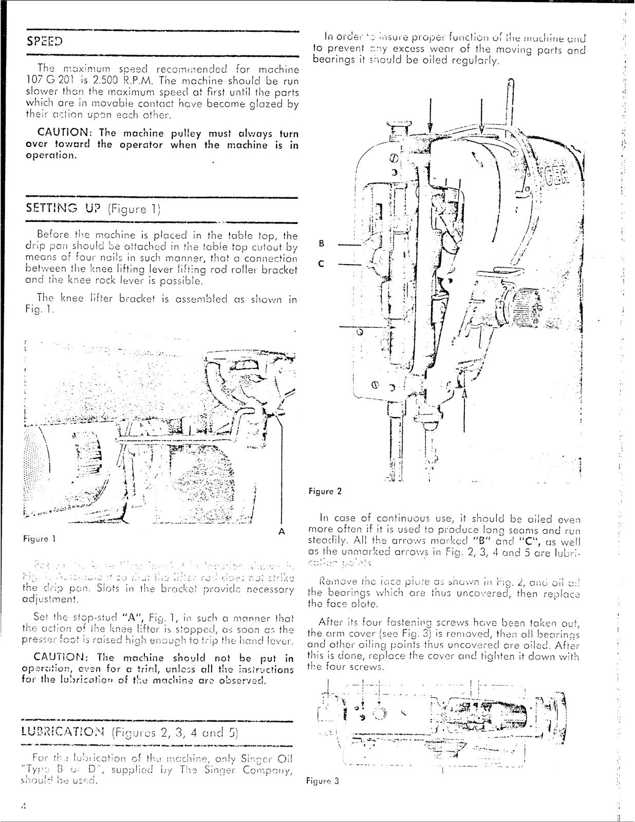 SINGER 107G201 Sewing Machine Service Manual - STEEL WIRE BOUND - TOUGH COVERS