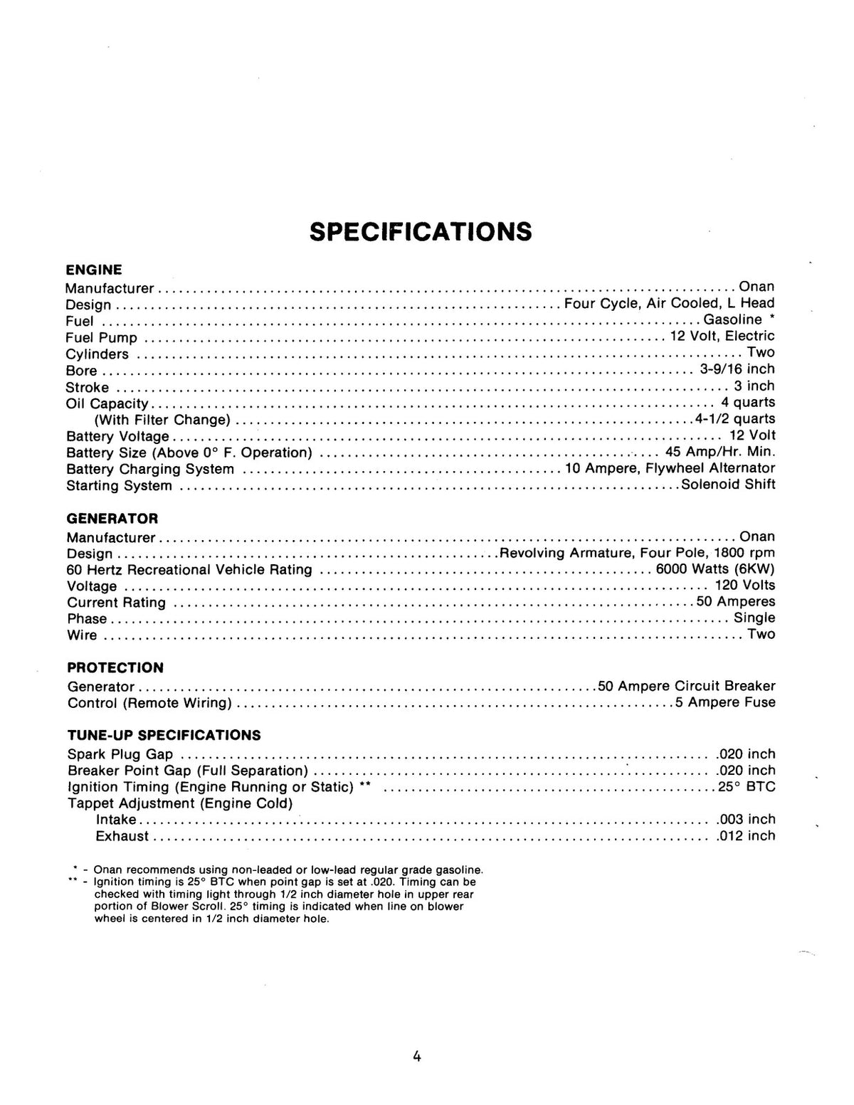 ONAN NH 6KW RV Generator Operators And Parts Manual - WIRE BOUND - TOUGH COVERS