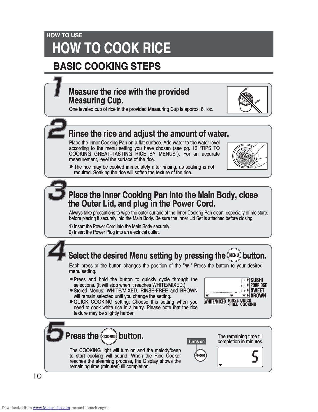ZOJIRUSHI NS-WPC10 Micom Rice Cooker And Operating Instructions Manual - BOUND