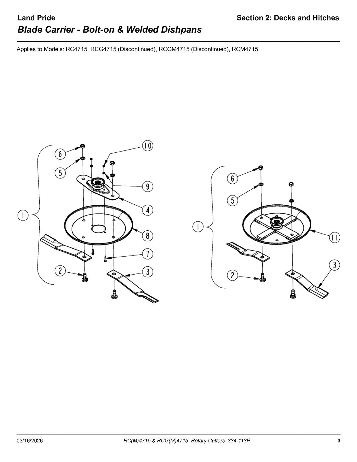LAND PRIDE RC4715 Rotary Cutters Parts Manual 2026 - WIRE BOUND - TOUGH COVERS