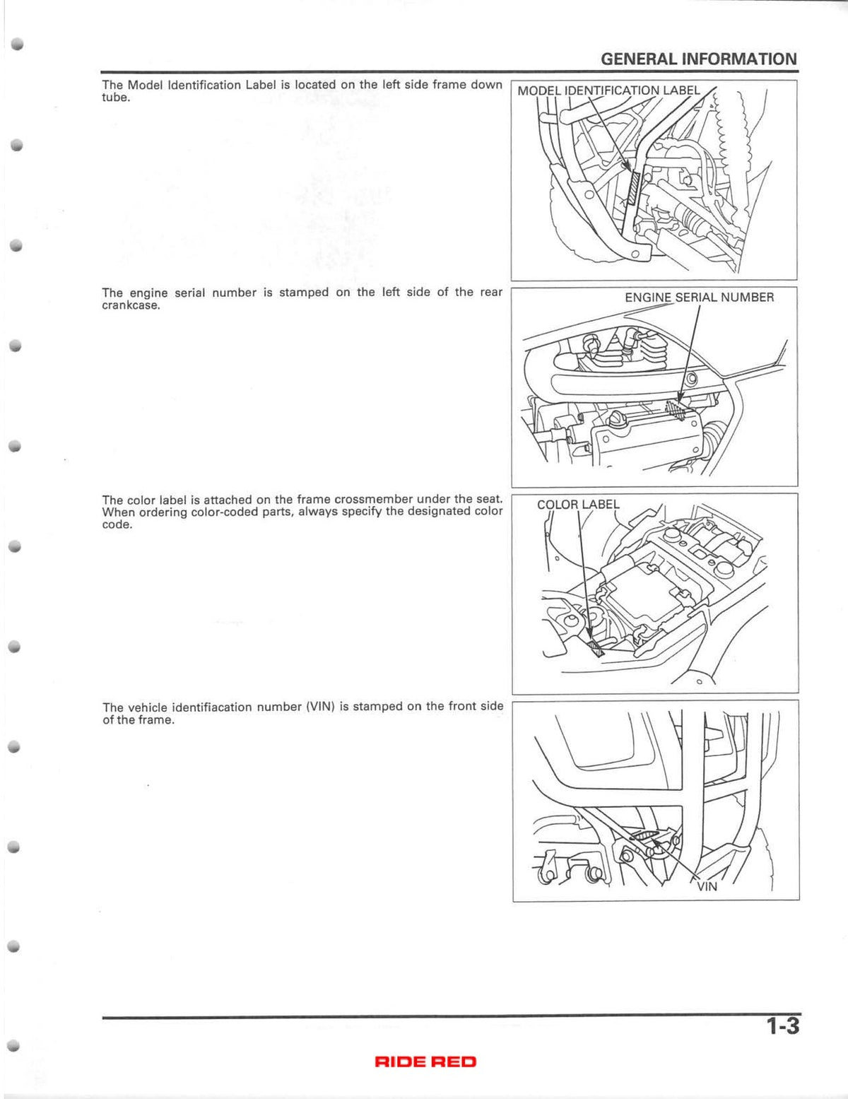 HONDA TRX350 TE TM FE FM FourTrax Rancher ATV Service Manual 2004-2006, FOLDOUTS