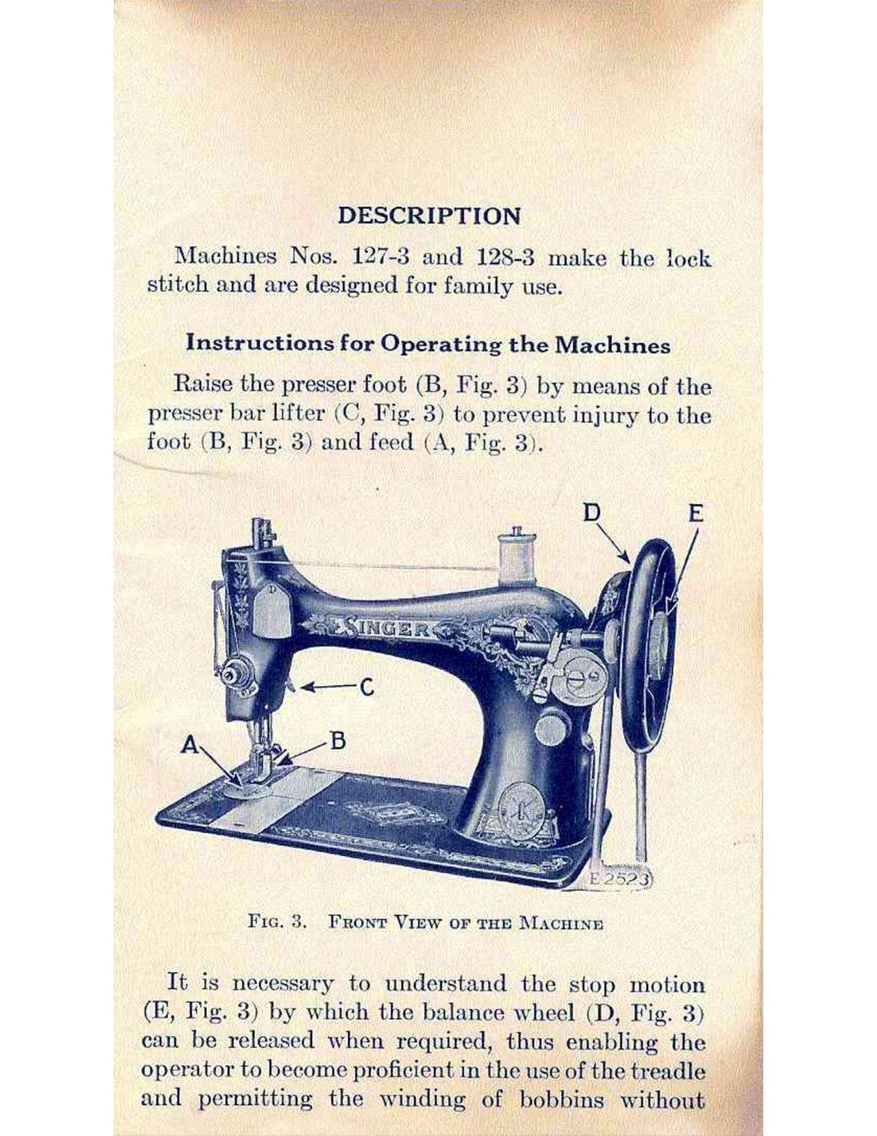 SINGER 127 128 Sewing Machine Instruction Manual - WIRE BOUND - TOUGH COVERS