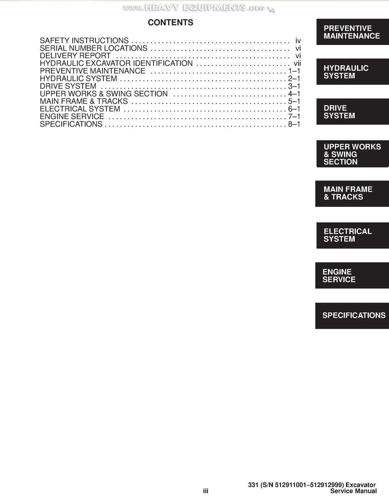 BOBCAT X331 Excavator Service Manual SN 512911001 Up 1996, FOLDOUTS