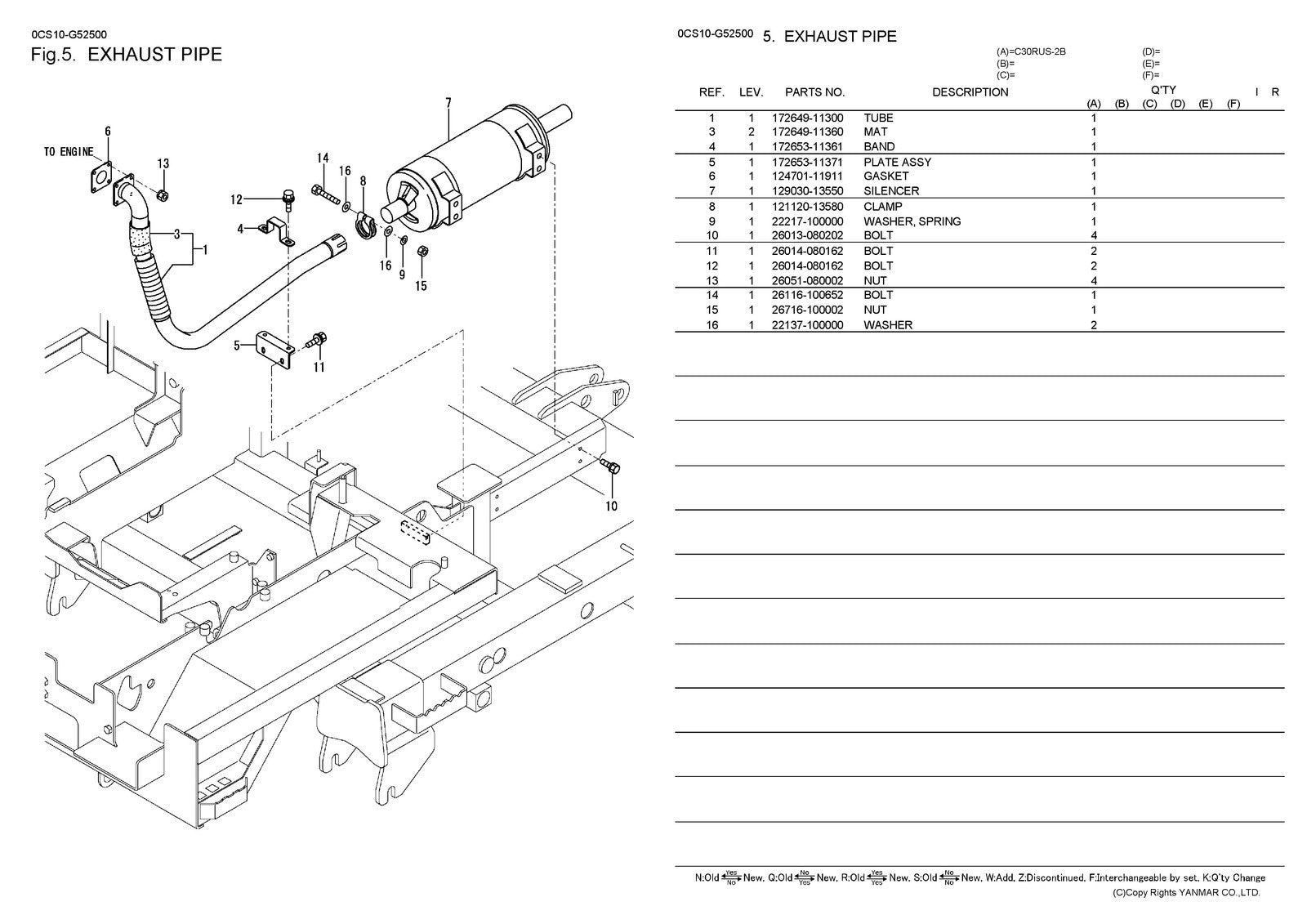 YANMAR C30RUS-2B Crawler Carrier Parts Catalog Manual 2012 - WIRE BOUND - COVERS