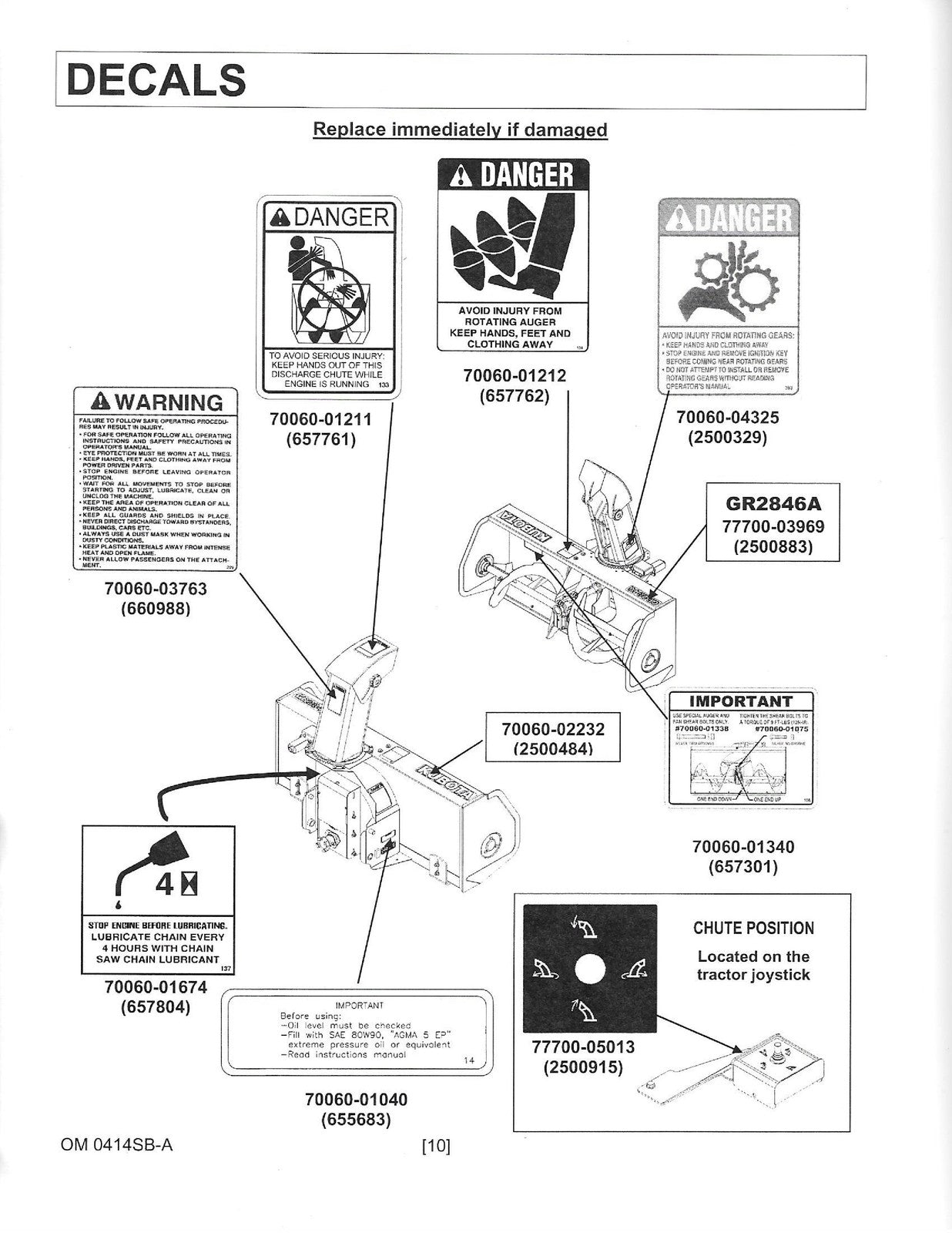 KUBOTA GR2846A 46 Inch Fun Connect Snowblower Manual - WIRE BOUND - TOUGH COVERS