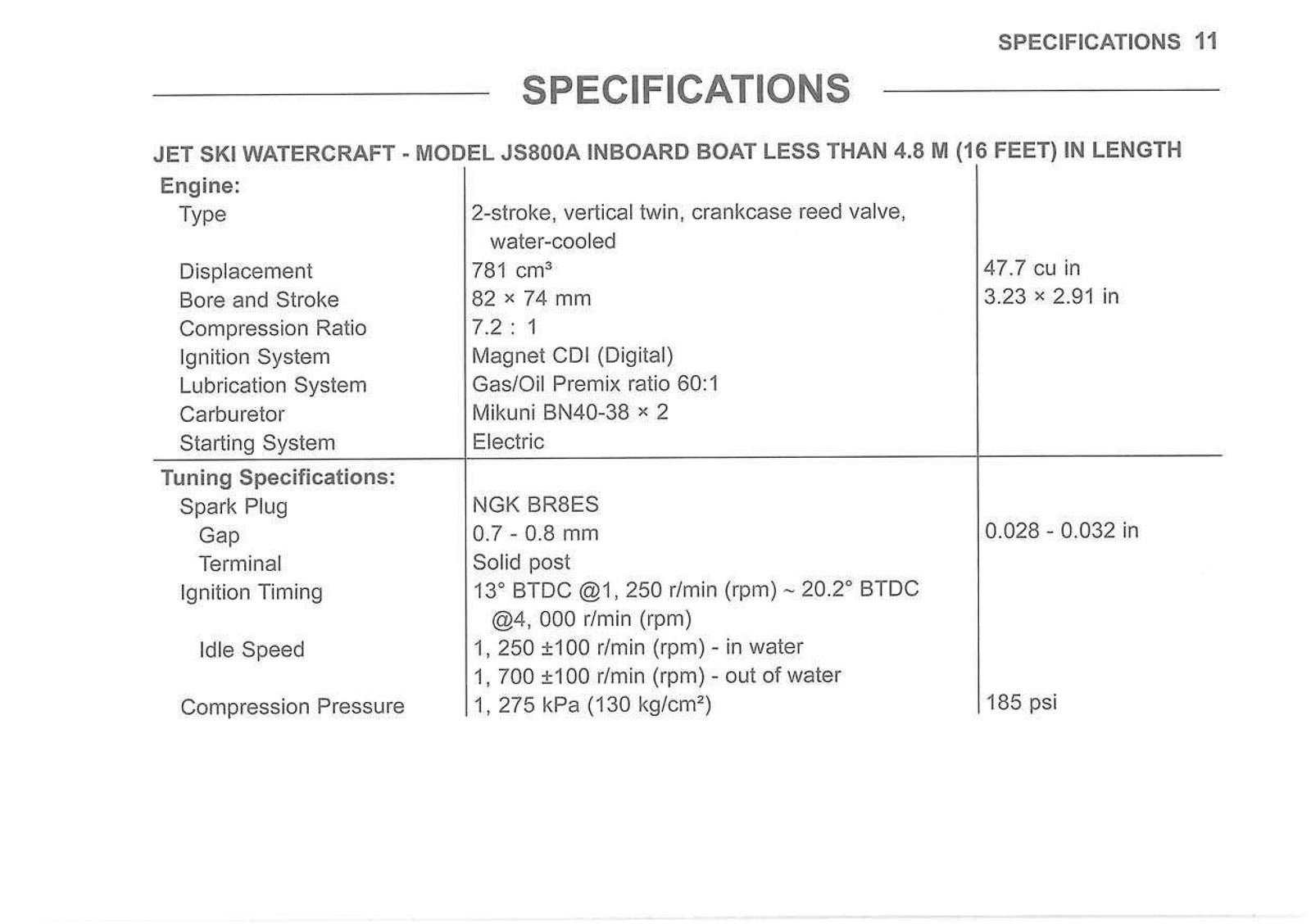 KAWASAKI JET SKI 800 SX-R Watercraft Owners Manual 2003 - WIRE BOUND - COVERS